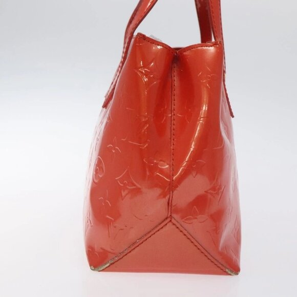 LOUIS VUITTON Vernis Wilshire PM Hand Bag Orenge Sunset - Picture 4 of 15